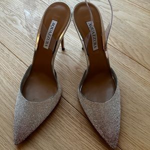 Aquazzura Crystal-Embellished Slingback Pumps